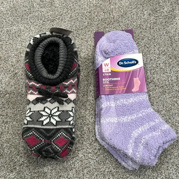 Scholl's Accessories Nwt Slipper Socks Pack Low Cut Dr